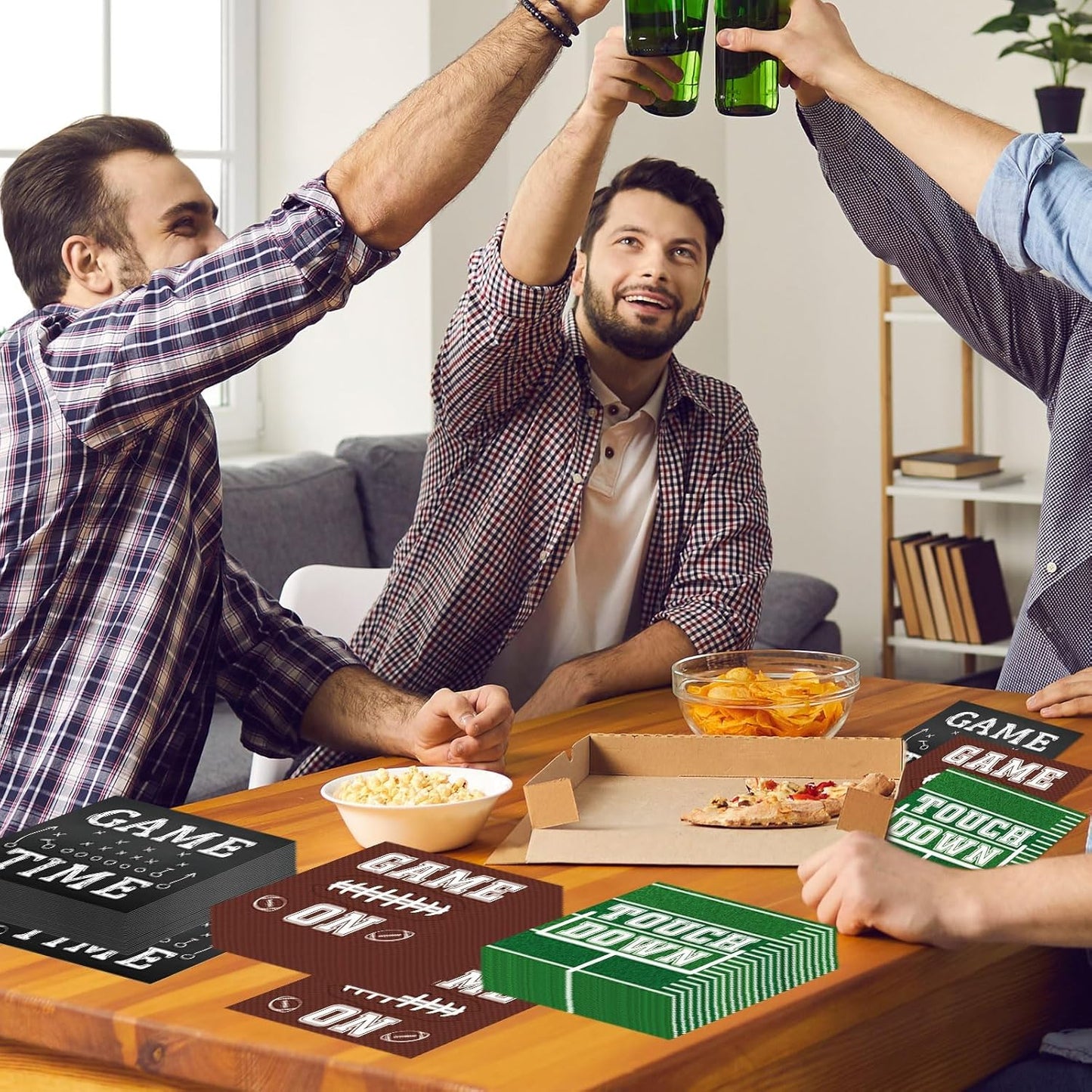 Qyeahkj 120pcs Football Party Napkins Supplies Disposable Football Birthday Paper Napkins Set Decorations for Sport Events Game Time Tailgate Touchdown Party Favors, 3 Design