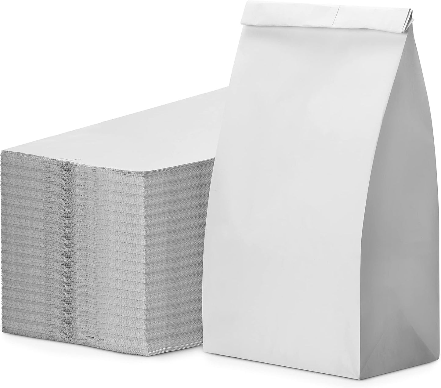 Culinware Kraft Paper Bags 6 Lb - Durable White for Snack, Lunch, Sandwich, Pastries, Popcorn, Grocery and Party Favor Bulk 6 x 3.55 x 11.1 In - 500 Count