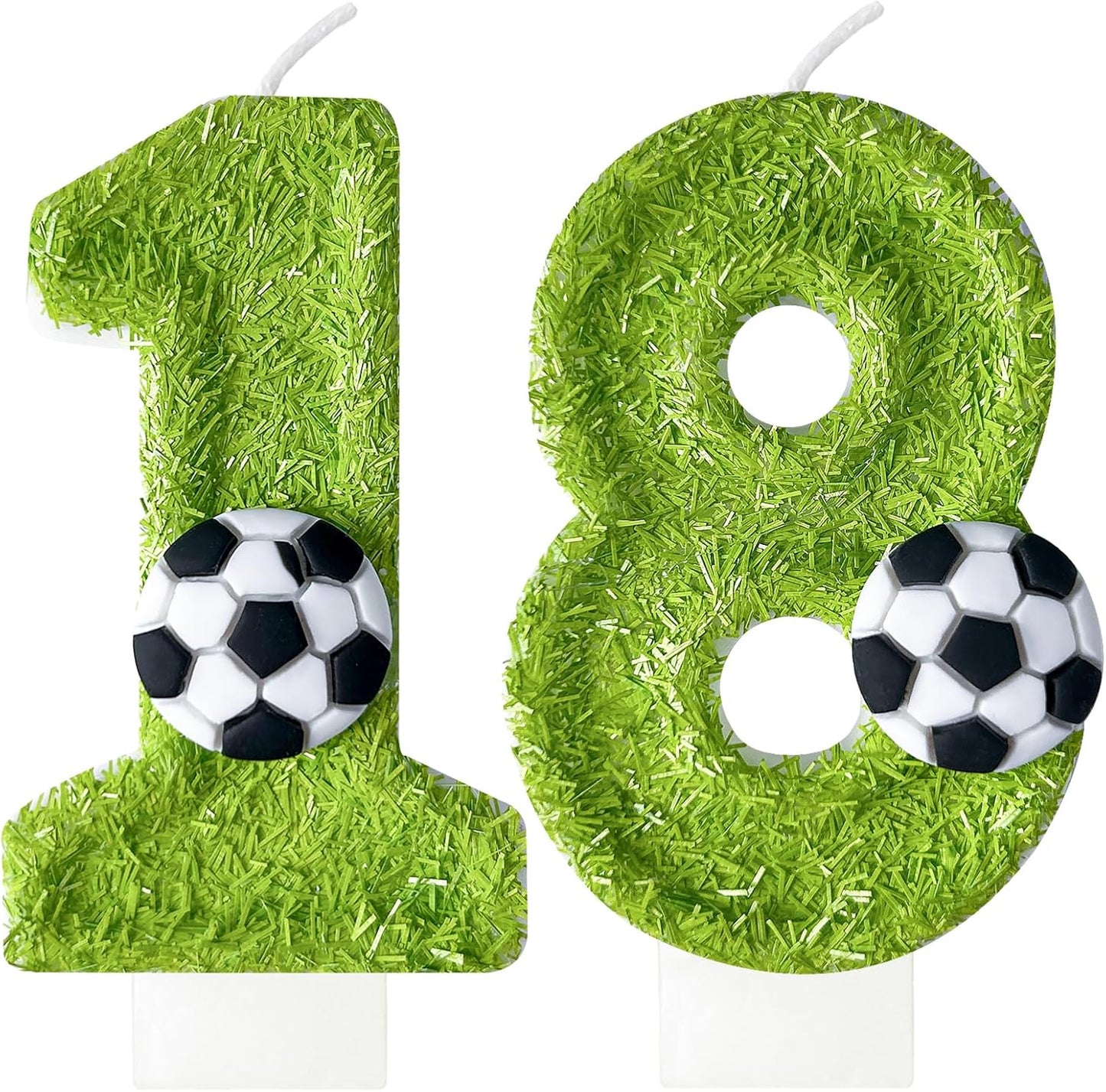 18th Birthday Candles，Soccer Birthday Decorations，Suitable for Girl and boy Cake Toppers, Wedding Cakes, Anniversaries, Party Celebrations, Birthday Decorations