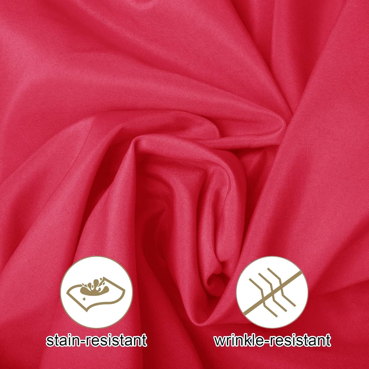 Ascoza 2pack 132 Inch Red Round Tablecloth in Washable Polyester Fabric for Wedding/Banquet/Restaurant/Parties…