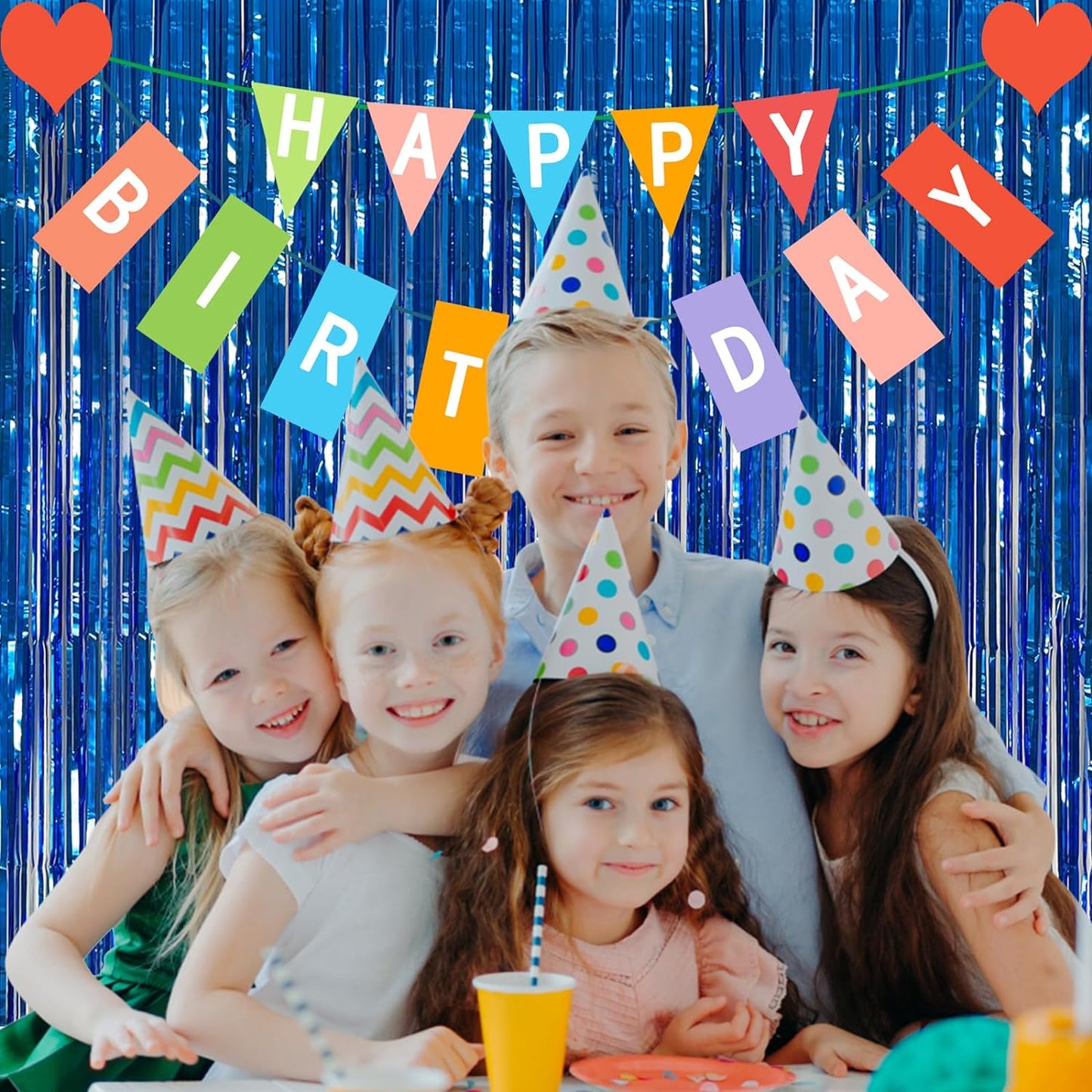 20 Pack Foil Curtain Backdrop Blue Metallic Tinsel Foil Fringe Curtains Photo Booth Props for Birthday Wedding Engagement Baby Shower Bachelorette Christmas Holiday Celebration Party Decorations
