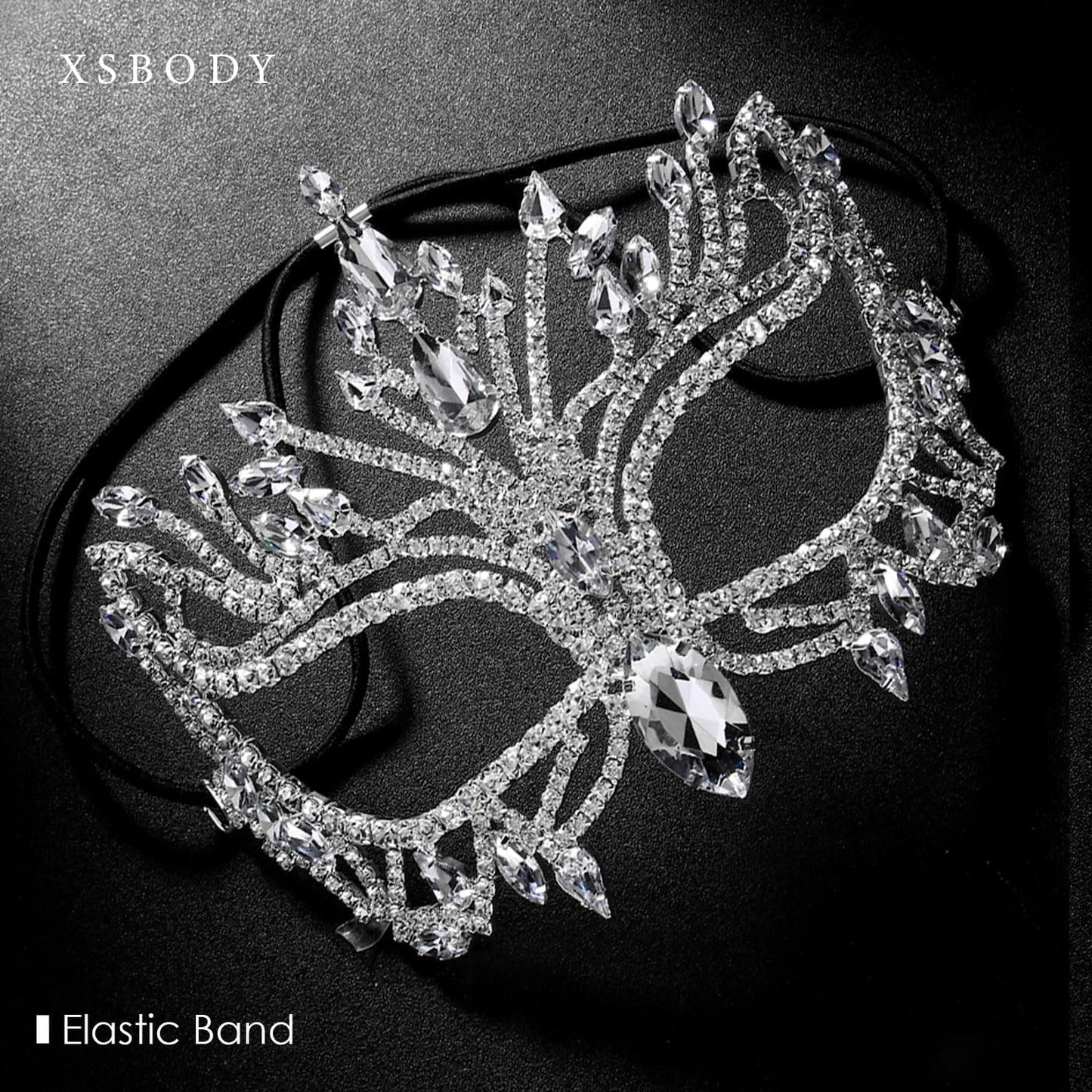 Bling Rhinestone Masquerade Mask For Women Ball Costume Crystal Face Mask Carnival Jewelry