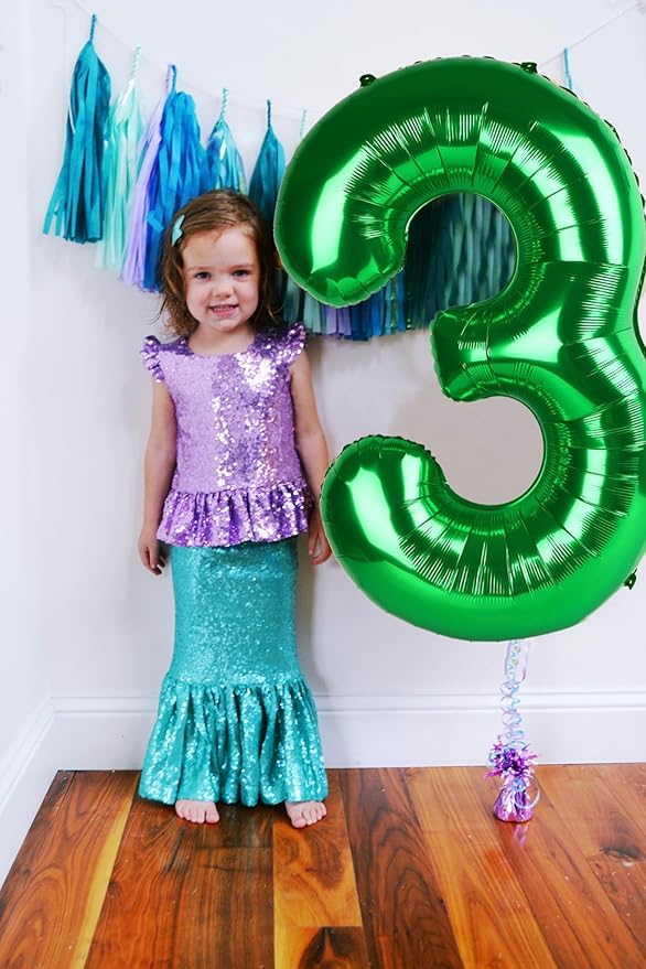 40 Inch Large Numbers Balloon, 4 Dark Green Ballon for 4th 14 40 44 Birthday Party, Balloon 4 Number for Graduations Wedding Supplies