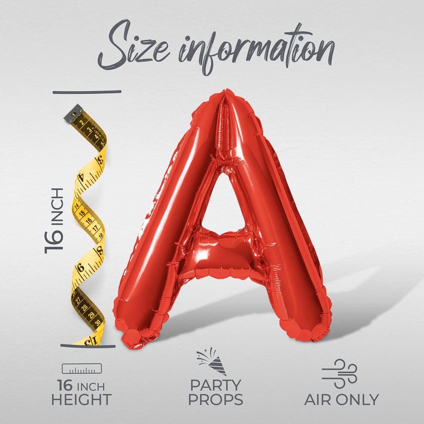 Letter Balloons - MARGS AND MATRIMONY 16" Inch Alphabet Letters Foil Mylar Balloon Bachelorette Party Banner (Red)