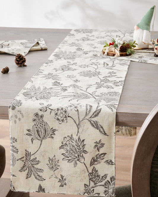 jinchan Linen Table Runner for Kitchen Farmhouse Table Cloth French Country for Party Wedding Birthday Dining Table Indoor Outdoor Decor 13 x 72 Inch 1 Panel Grey