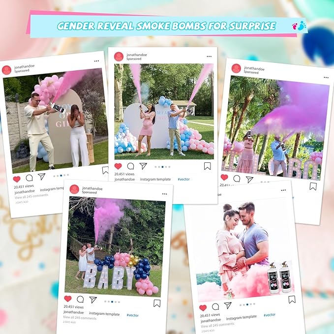 Gender Reveal Fire Extinguisher Smoke Powder for Gender Reveal Party Ideas 2 Pink Large Gender Reveal Smoke Powder with Tissue Safe Powder Boy Girl Fire Extinguisher Baby Gender Reveal
