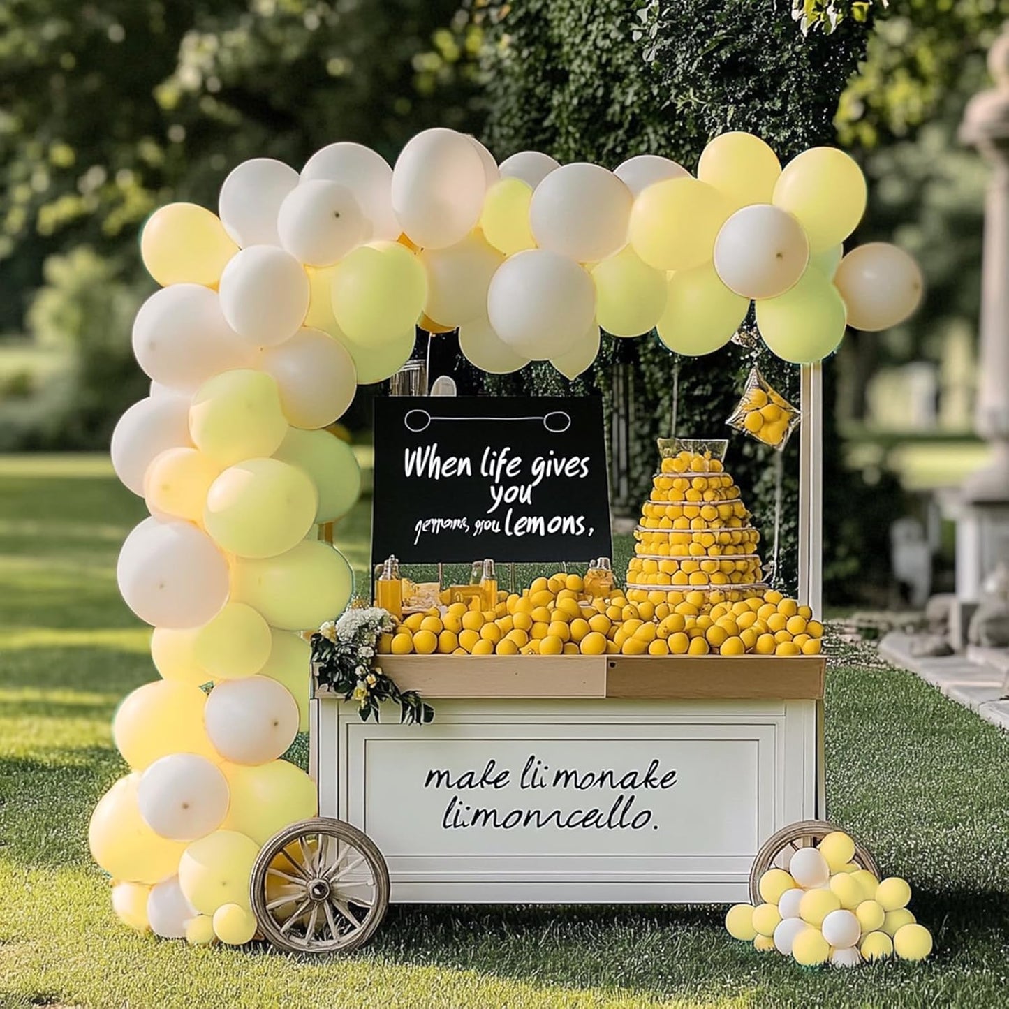 RUBFAC 129pcs Pastel Yellow Balloons Different Sizes 18 12 10 5 Inches Light Yellow Balloons for Happy Birthday Wedding Anniversary Baby Shower Easter Garland Arch Party Decoration
