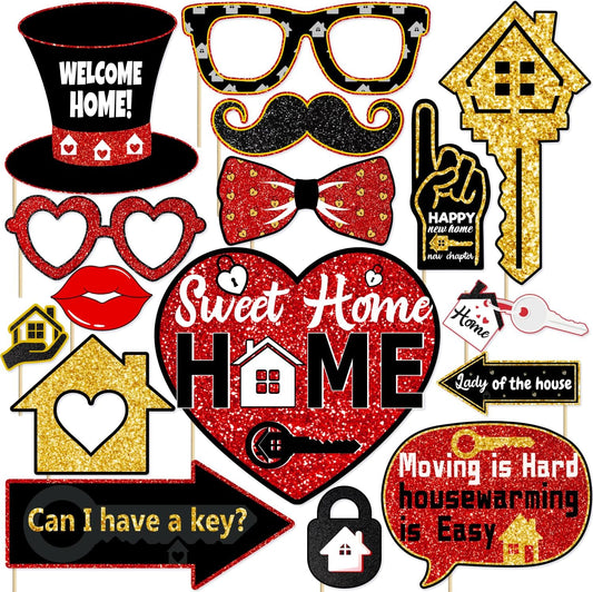 Housewarming Party Decorations Photo Booth Props Welcome Home Decor Photobooth House Warming Party Supplies Decoration New Sweet Home Photo Booth Props Kit
