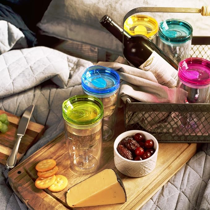 Cupture Insulated Wine Tumbler Cup With Drink-Through Lid - 10 oz, 8 Pack