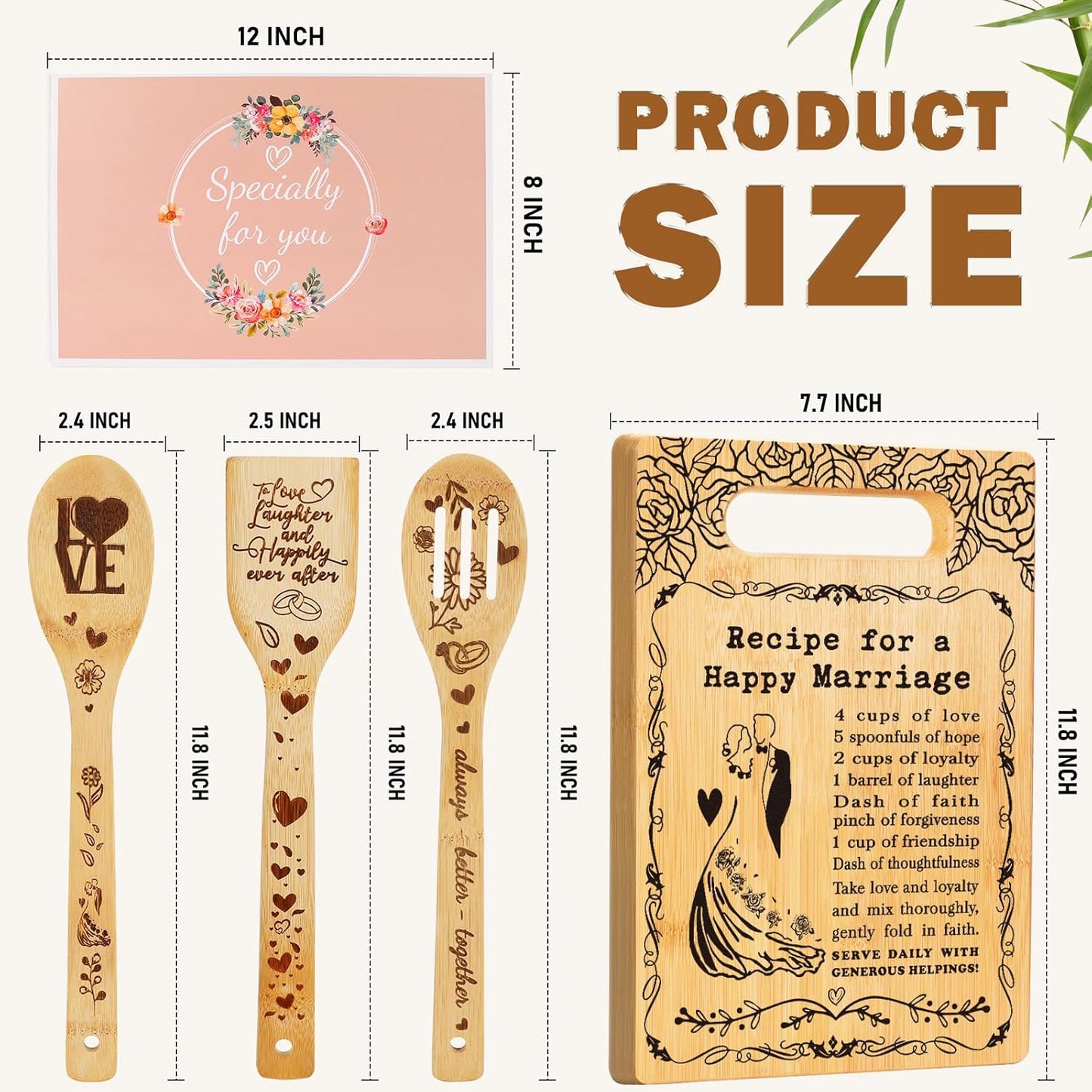 Wedding Gift for Couples 2025, Cutting Board Set Bridal Shower Gift for Bride Groom, Happy Marriage Wedding Gifts for Newlywed Wedding Shower Gift for Couple, Gift for Bride to Be Engagement Marriage
