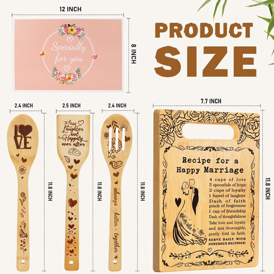 Wedding Gift for Couples 2025, Cutting Board Set Bridal Shower Gift for Bride Groom, Happy Marriage Wedding Gifts for Newlywed Wedding Shower Gift for Couple, Gift for Bride to Be Engagement Marriage