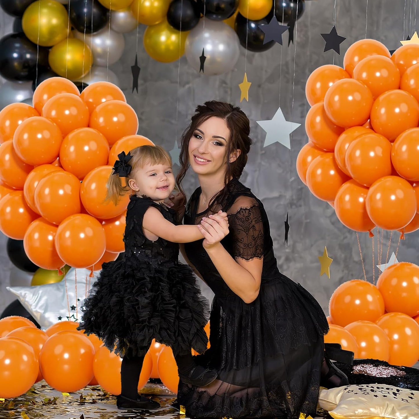 50pcs Orange Balloons, 12inch Helium Quality Orange Latex Balloon for Birthday, Halloween, Father’s Party Decorations(With Ribbon & Glue)
