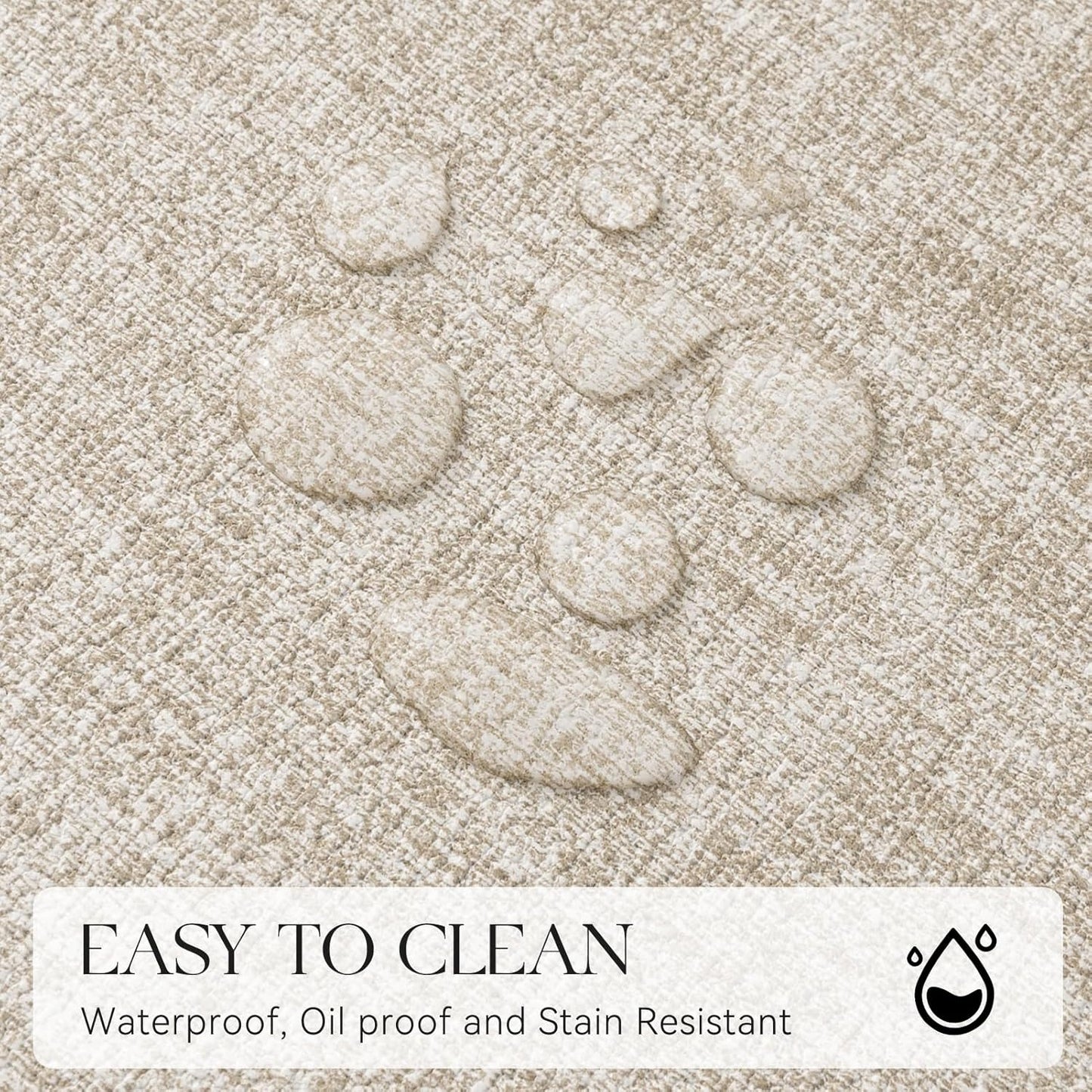 MOSAYT Faux Leather Placemats Set of 6, Heat Resistant Wipeable Washable Vinyl Place Mats with Coasters, Waterproof Oil Proof Table Mats for Kitchen Dining Party Indoor Outdoor, 12" x 18", Beige