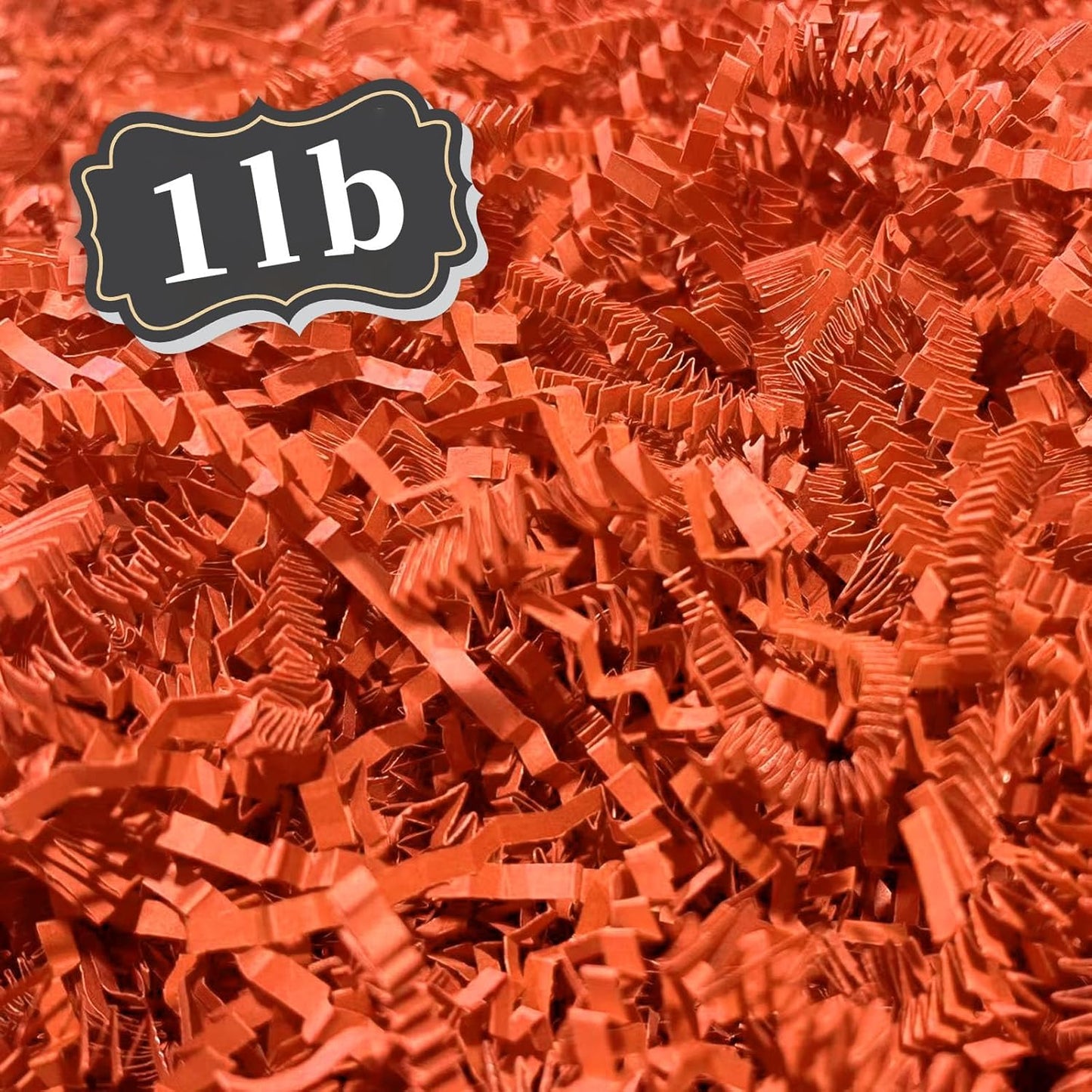 ZEBMOON 1 LB Orange Crinkle Cut Paper Shred Filler Great for Gift Wrapping, Basket Filling, Birthday, Wedding, Halloween, Thanksgiving, Christmas Day, New Year Party Decorations Filling Supplies