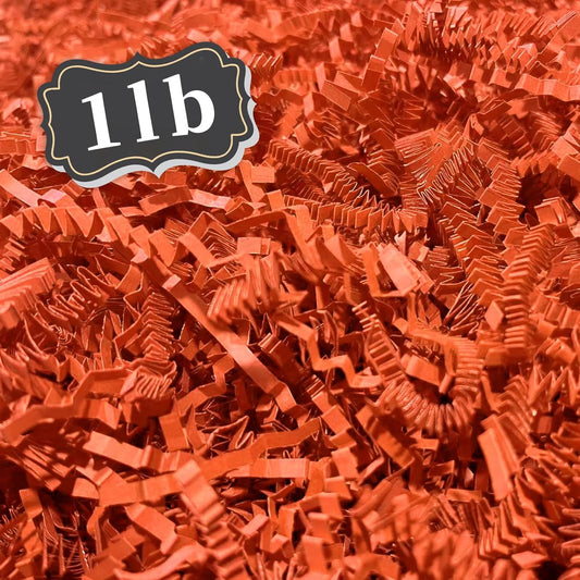 ZEBMOON 1 LB Orange Crinkle Cut Paper Shred Filler Great for Gift Wrapping, Basket Filling, Birthday, Wedding, Halloween, Thanksgiving, Christmas Day, New Year Party Decorations Filling Supplies