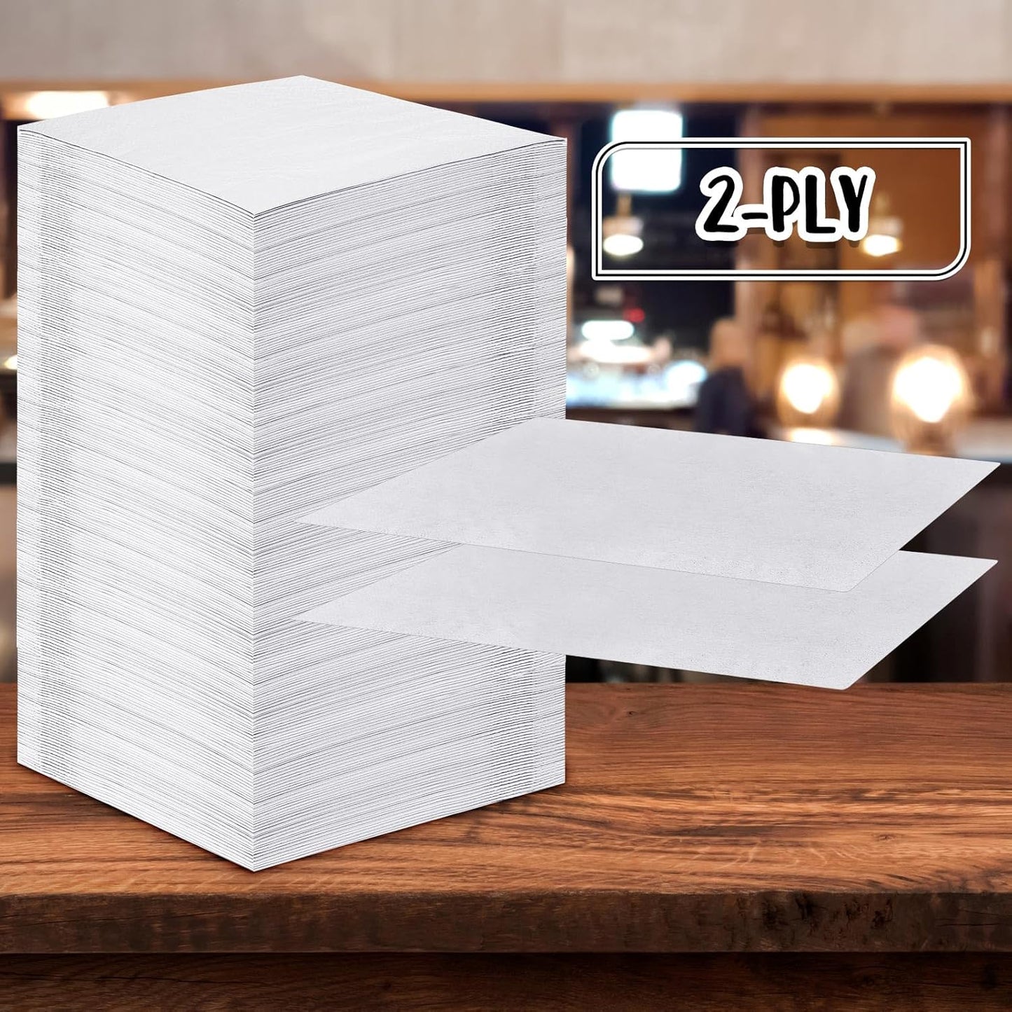 Henoyso 1000 Pack White Cocktail Napkins Bulk, 9.8'' x 9.8'' 2 Ply Disposable 100% Bamboo Paper Napkins for Wedding Bar Party Birthday Dinner Beverage Holiday Elegant Restaurant Event