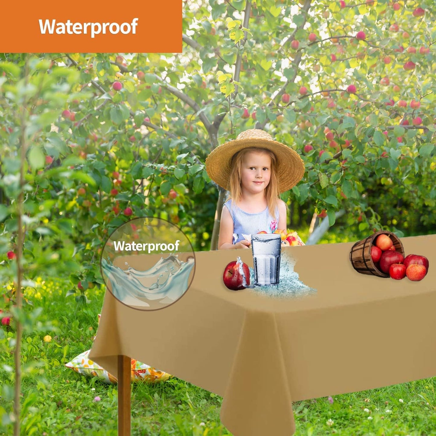 Gold Disposable Plastic Tablecloth for Rectangle Tables (48 Pack) Premium Decorative Table Cloths for Parties, Events & Weddings, Indoors & Outdoors, 54 x 108 inches