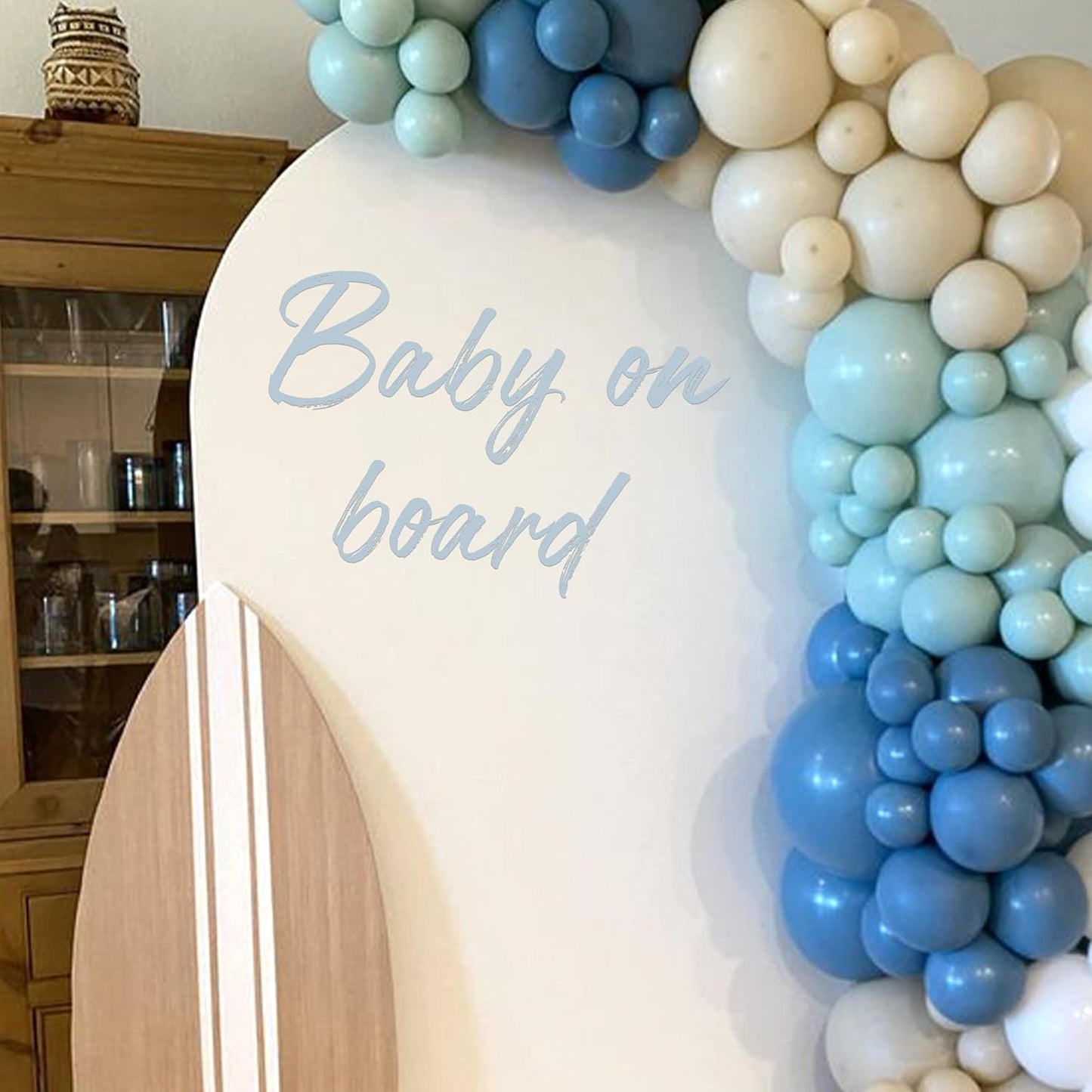 Baby On Board Decal - Baby Shower Party Decorations,Gender Reveal Party Decor Decals,Photography Background Decal (Blue Baby on Board)