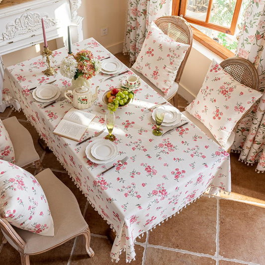 ENJOYBRIDAL Floral Tablecloth - 60 x 102 Inch - Picnic Rectangle Table Cloth Coffee Boho Dining 8-10 Seats Table Cover Farmhouse Kitchen Cute Decorative Camping Furniture Protector