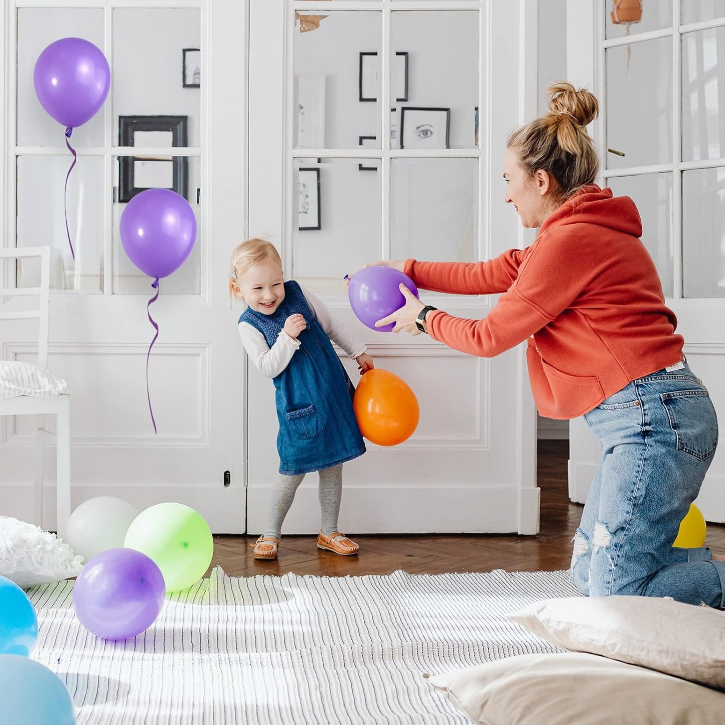 Purple Balloons 12 inch, 110pcs Latex Party Balloons Helium Quality for Birthday Graduation Baby Shower Valentines Christmas Wedding Party Decorations (Purple)