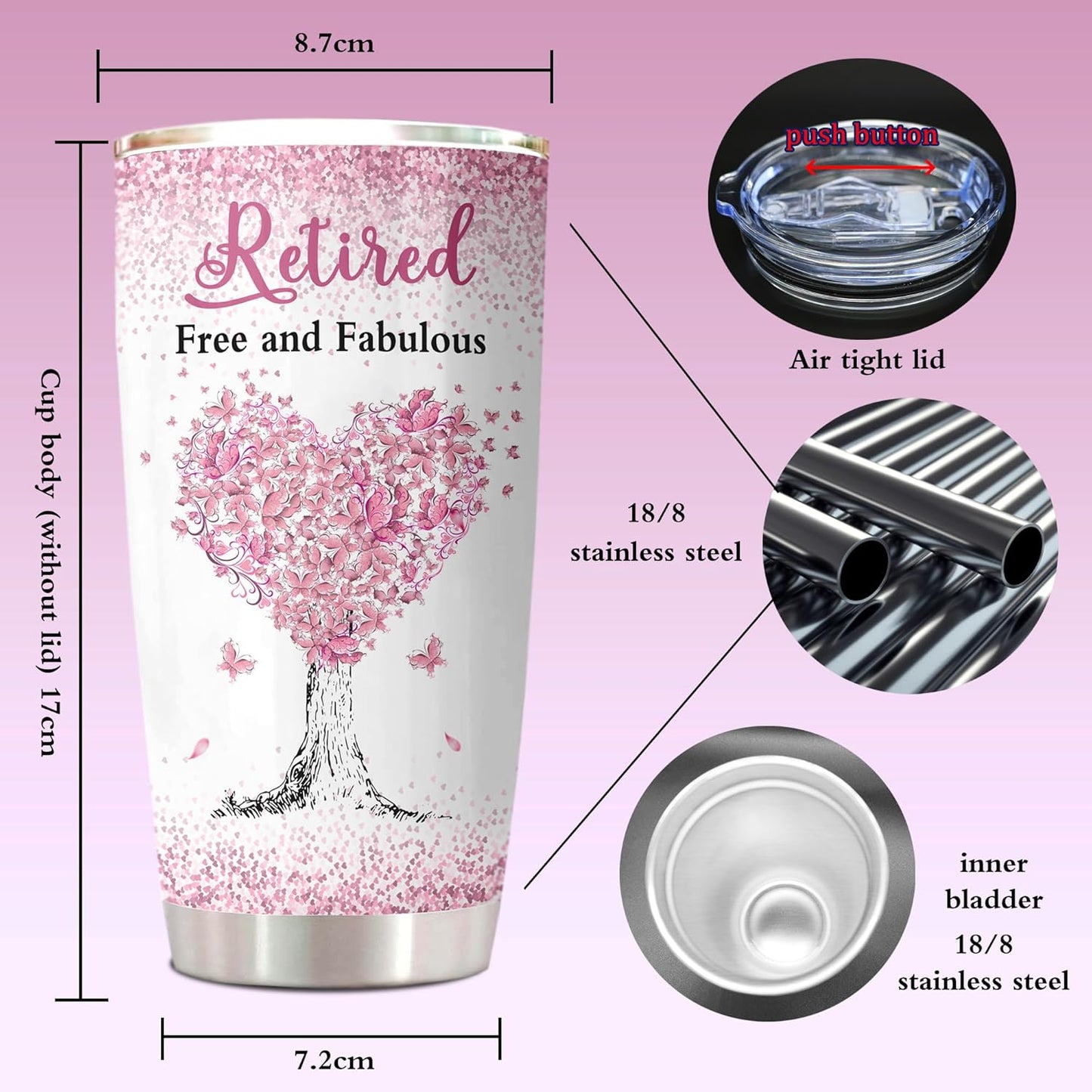 ZANIION Retirement Gift for Woman 2025 Tumbler 1PC, Best Retirement Gifts Ideas, Retirement Gifts Mug, Retired Gifts for Women, Retirement Party Decorations, Farewell Gifts for Coworkers Cup 20oz