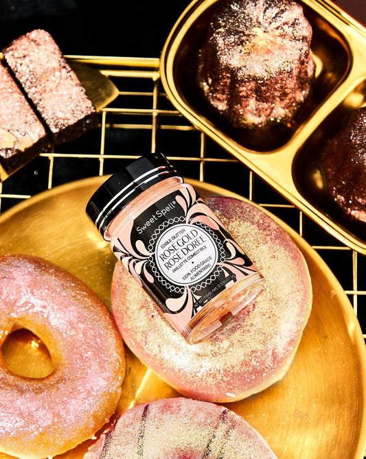 Sweet Spell Edible Glitter (15g) - Shimmer Sparkles for Drinks, Cakes, Cocktails - 100% Edible & Food Grade Glitter, Vegan, Gluten-Free (Rose Gold)