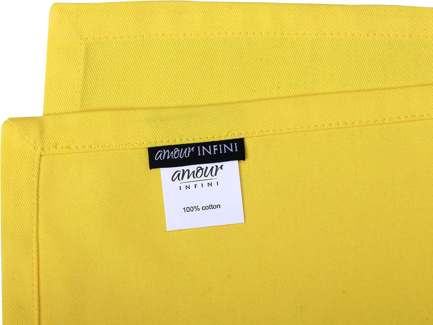 AMOUR INFINI Cotton Cloth Napkins Set of 12 - Soft Premium Dinner Napkins with Hemmed Edges, Hotel Quality 18x18 Inch for Home Dining, Table Decor (Yellow)