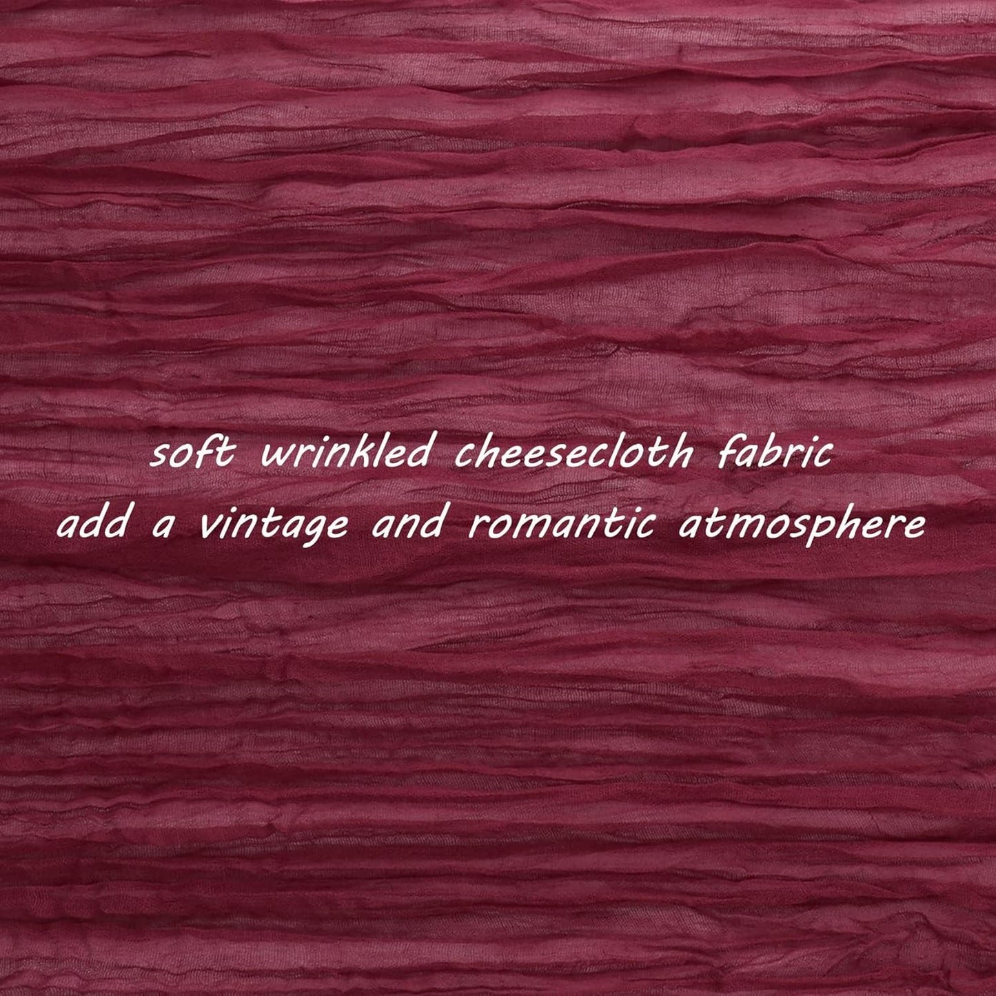 12 Pack 13Ft Cheesecloth Table Runner 35x157 Inch Boho Gauze Rustic Long Table Runner for Wedding Bridal Shower Birthday Party Table Decor (Burgundy)