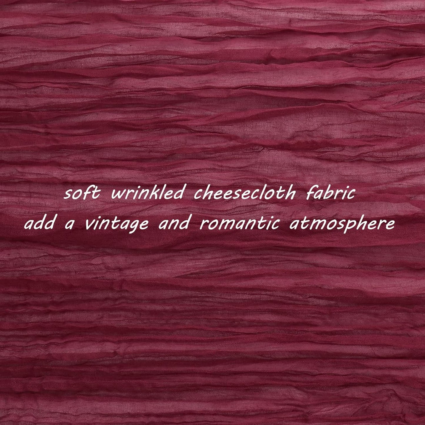 12 Pack 10Ft Cheesecloth Table Runner 35x120 Inch Boho Gauze Table Runner Rustic Cheese Cloth Long Romantic Table Runners for Wedding Bridal Shower Birthday Party Table Decor (Burgundy)