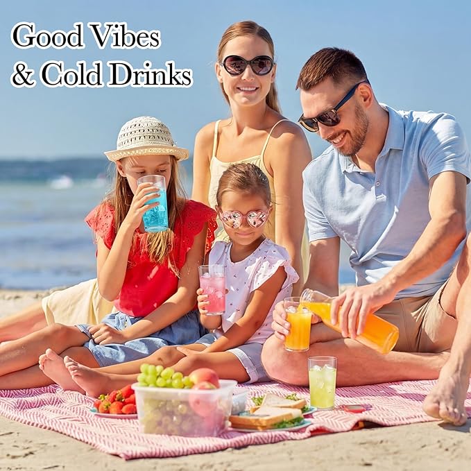 Gerrii 20 Pcs Clear Plastic Tumblers Drinking Cups Reusable Unbreakable Juice Acrylic Glasses Dishwasher Safe Plastic Glasses for Adults Picnic Party Kitchen (12oz,15.5 oz,Vintage)
