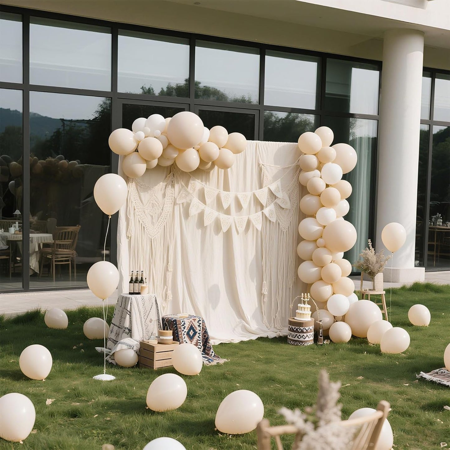 Cream Balloons 160 Pack 5 inch Latex Party Neutral Round Beige Sand White Balloons for Birthday Wedding Baby Shower Gender Reveal Party Decoration