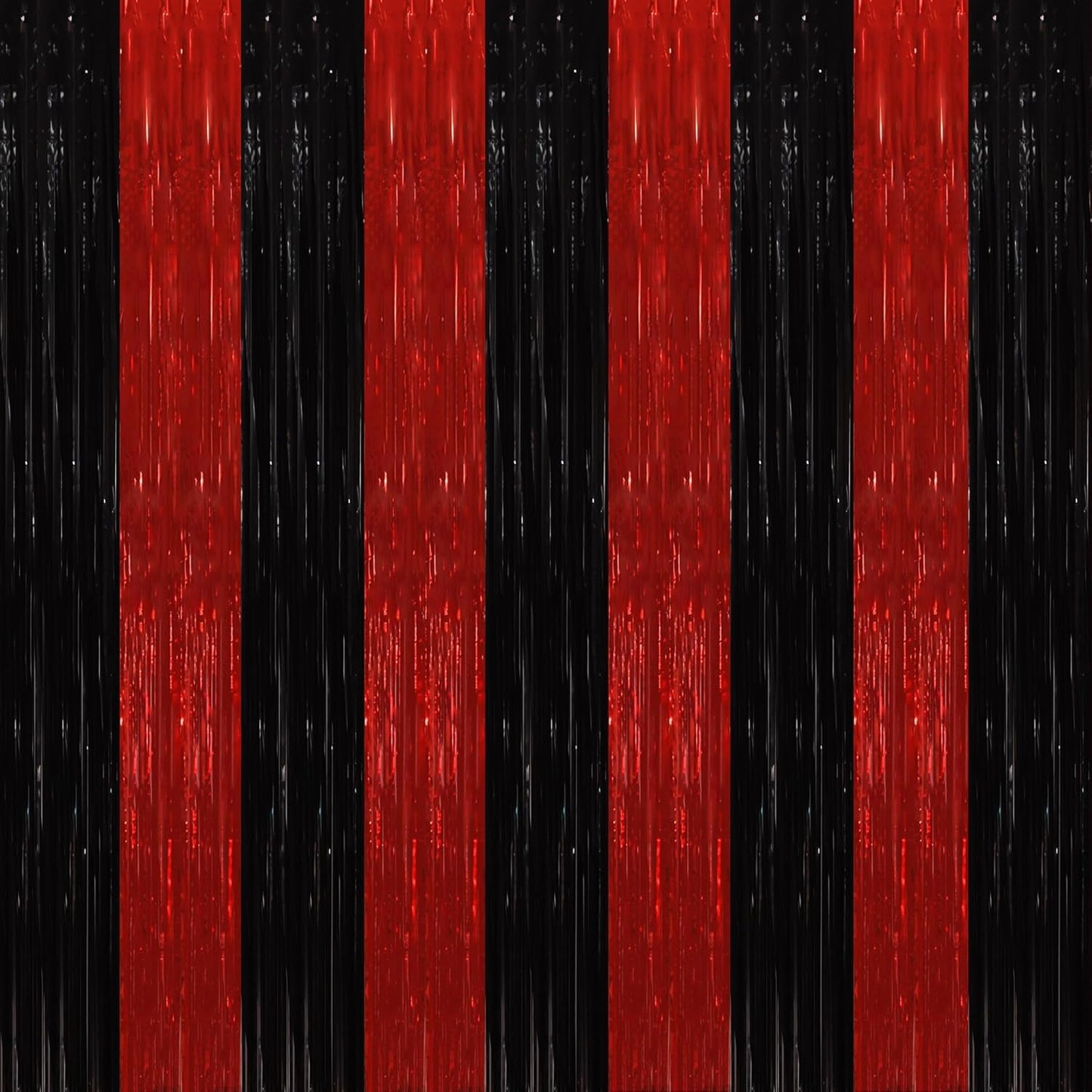 TONIFUL 2Pcs Black Red Door Streamers,Green Photo Booth Backdrop,Metallic Streamers Green Foil Fringe Curtains for Birthday,Christmas,New Year,Halloween,St. Patrick's Day Party Streamers Decor