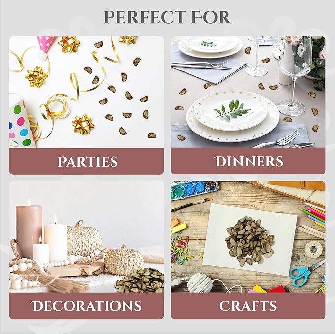 Confetti - Engraved Wood - Rustic Wooden Wedding Decor Party Table Scatter Decorations (Taco)