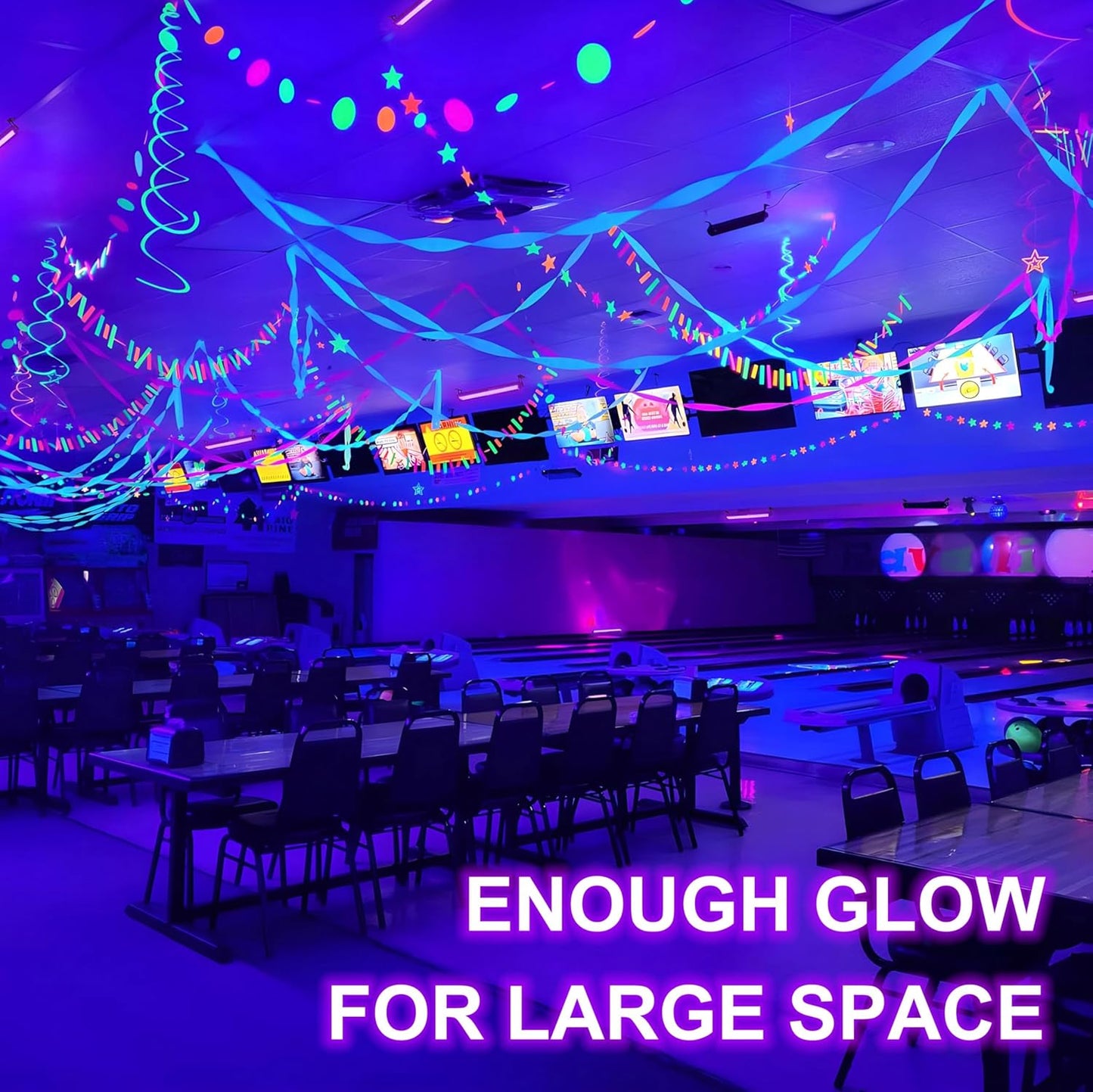 16 Pack 40W LED Black Light Bar, Black Lights Light Up 8000ft² with Switch+Plug+6ft Cord, for Glow Party Supply, Halloween, Bedroom, Body Paint, Fluorescent Party