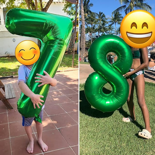 40 Inch Number 7 Balloon, 6 7 Birthday Decorations, Dark Green Seven Birthday Decor, 7 17 27 70 Year Old Balloon Number for Engagement, Wedding, Graduations