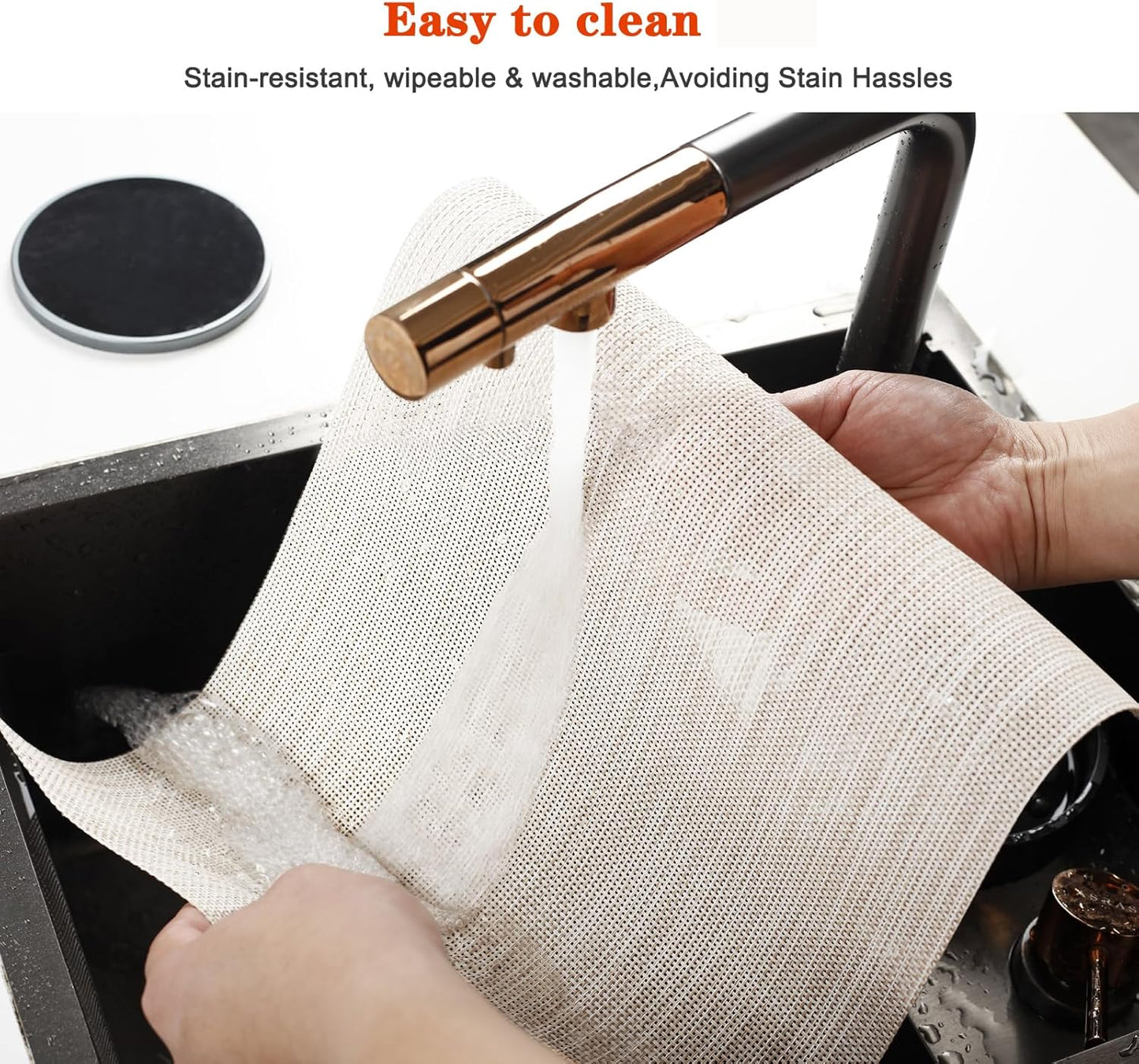 Placemats Set of 4,Washable,Heat and Stain Resistant Indoor/Outdoor Place mats,Vinyl Woven Non Slip Table Mats for Restaurant Table Protection,PVC Placemats(Gray,4PCS)
