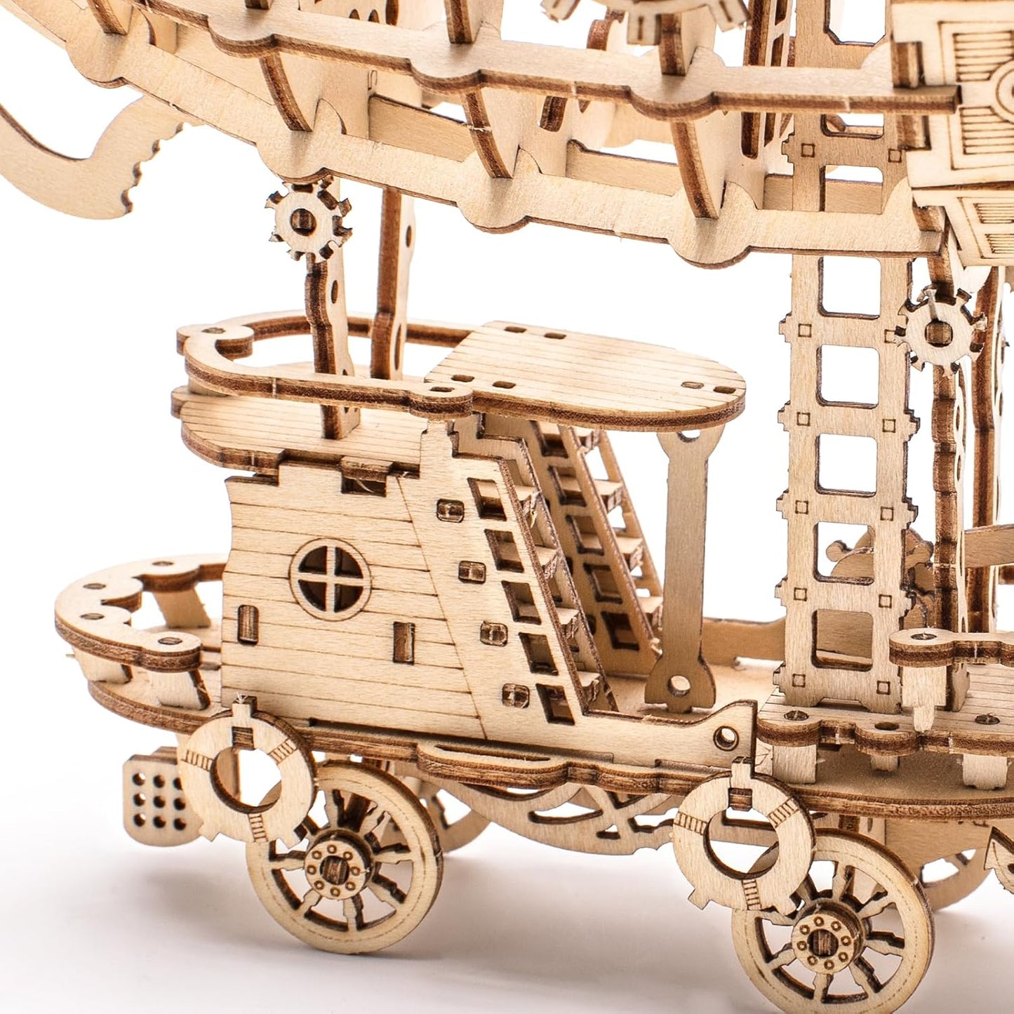 3D Wooden Puzzles for Adults,Wooden Toy for Kids and Adults,Model Building Kit,Educational Brain Teaser,Best Educational Christmas Birthday Day Gift for Friends (Wooden Airship)