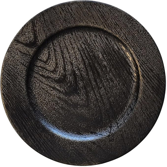 13" Antique Black Charger Plates, Round Charger for Dinner Plates, Farmhouse Plate Chargers, Rustic Table Chargers for Parties, Family Dinners, 6Pcs