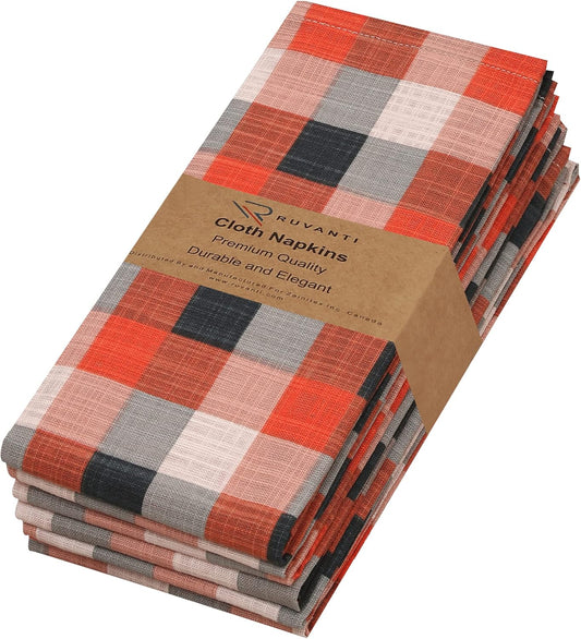 RUVANTI Cloth Napkins Set of 6 Cotton 100%, 18x18 Inches Napkins Cloth Washable, Soft, Absorbent. Cotton Napkins for Parties, Christmas, Thanksgiving, Weddings, Dinner Napkins Cloth - Play Box