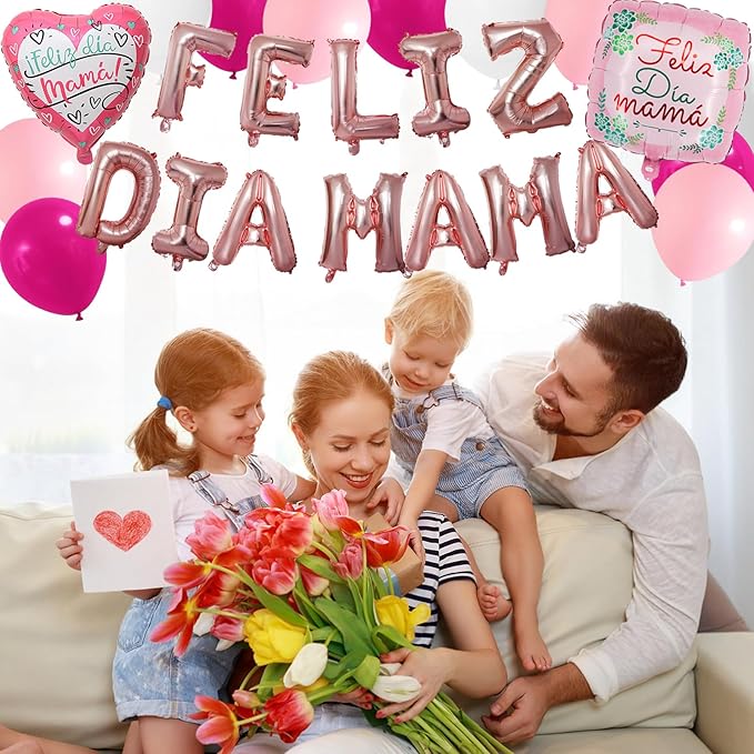 Feliz Dia De Las Madres Balloon Garland Arch kit with 118 Pcs Balloons Mothers DayDecorations Feliz Dia Mama Balloons Banner for Mothers Day Party Supplies