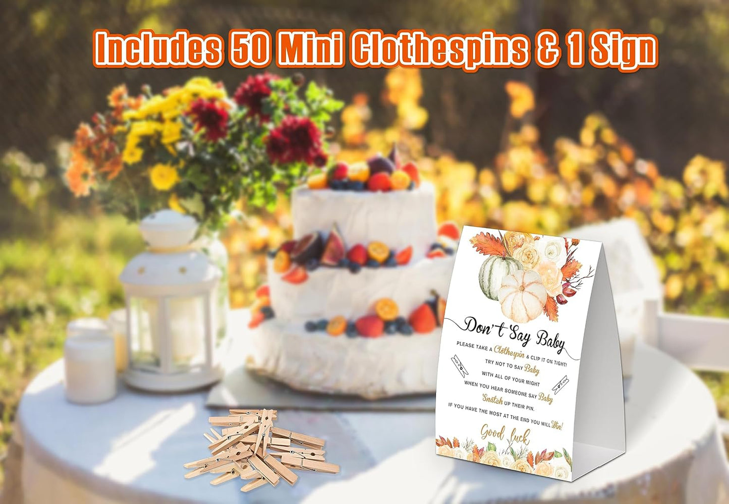 Little Pumpkin Shower Decorations,Don't Say Baby Baby Shower Game,Gender Neutral Baby Shower Decorations,Small Clothespin Game,Baby Shower Ideas,Baby Shower Games 50 Guest,Fall Party Games