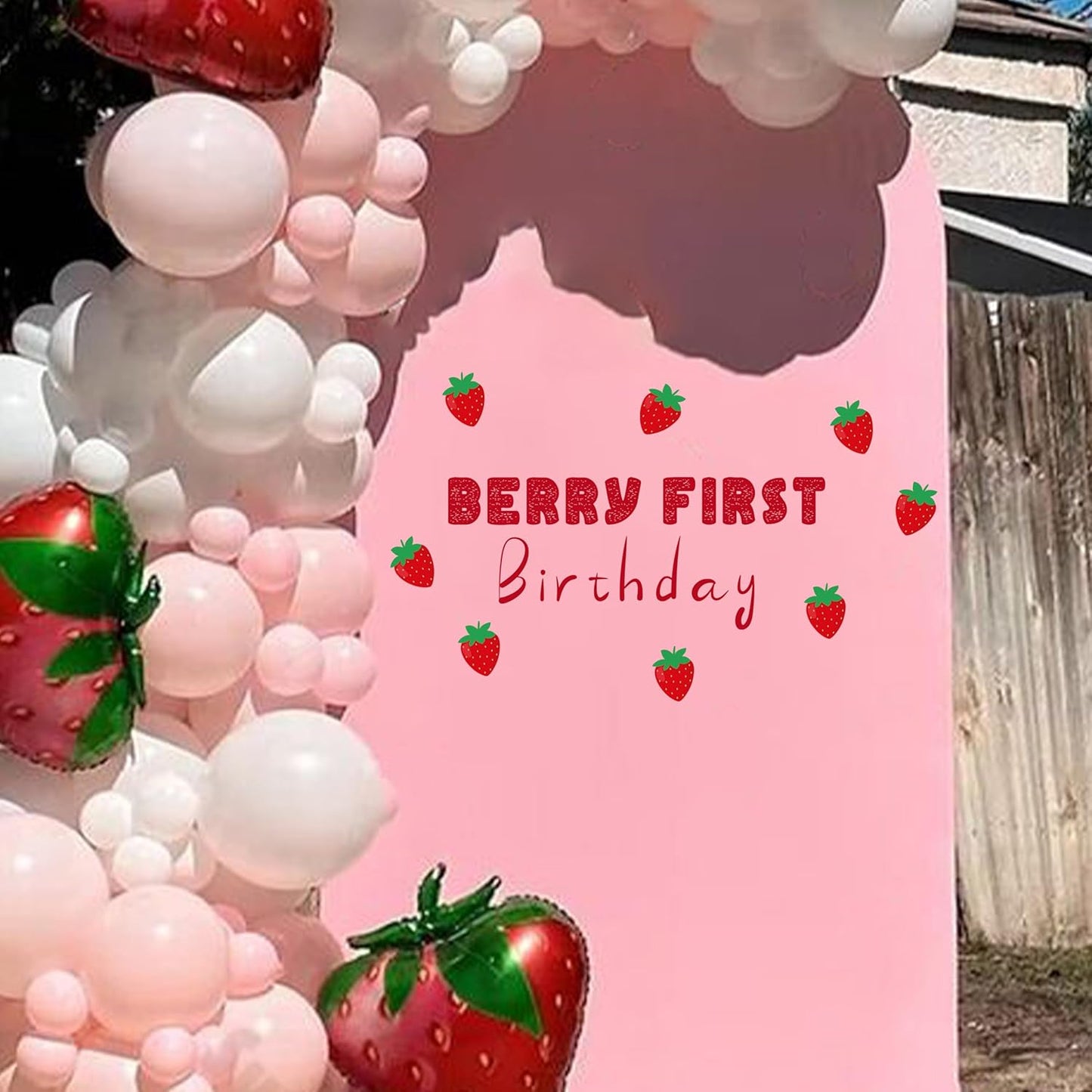 Berry First Birthday Decal - Strawberry Berry Theme Baby 1st Birthday Party Decorations Supplies Wall Sticker,Berry First Birthday Sign Balloon Arch Background Wall Decoration Sticker