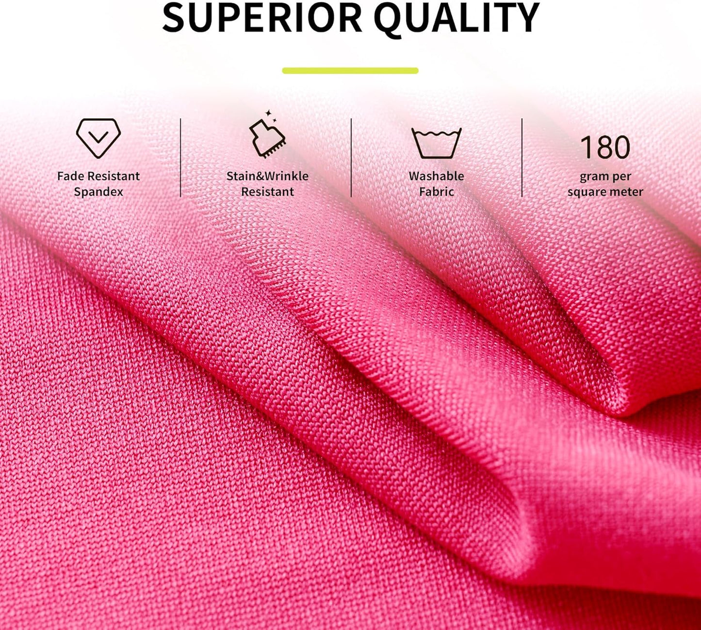 Outpain 6ft Spandex Table Cloth for Standard Folding Tables-4Pack Hot Pink Table Cloth Table Protector for Party, Wedding, Cocktail, Banquet, Festival