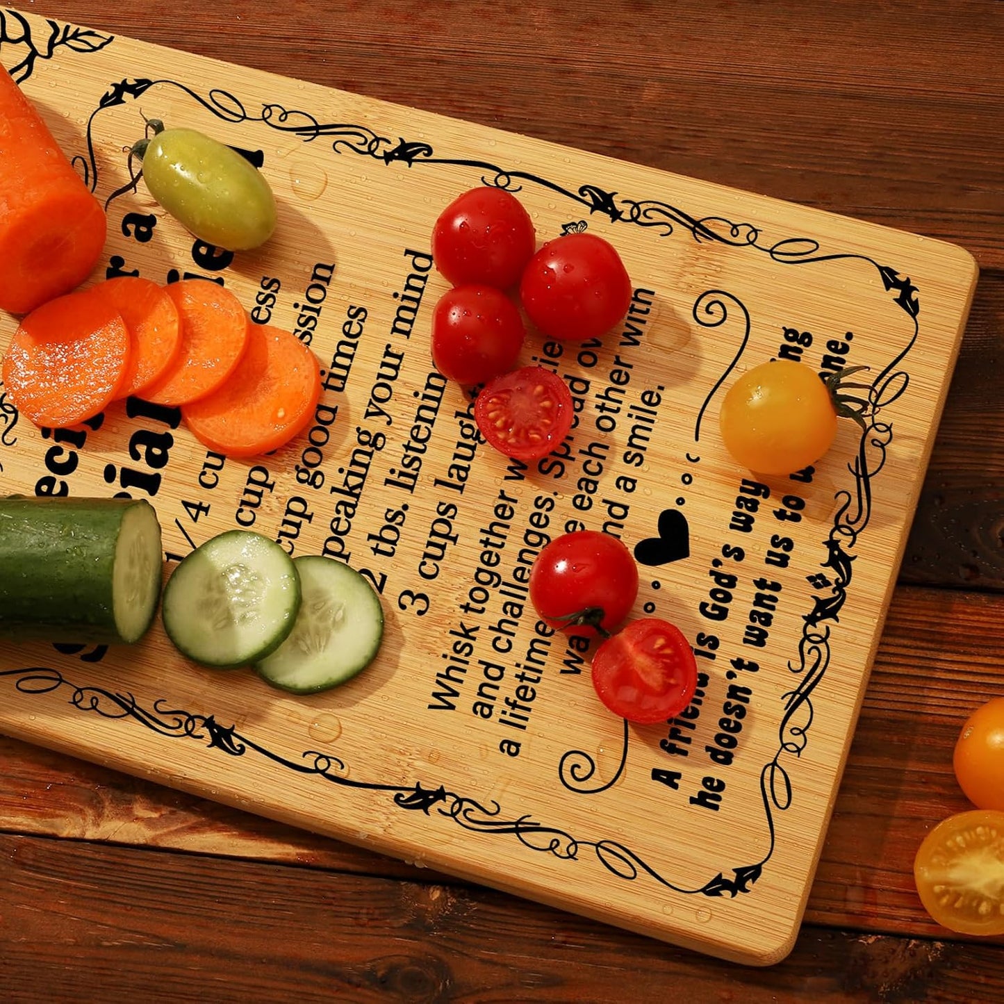 Best Friendship Gifts for Women Birthday Christmas, Friend Birthday Gifts Friendship Gifts For Women Friend Bestie Bff Birthday, Cutting Board Set for Best Friend-Recipe for a Special Friend