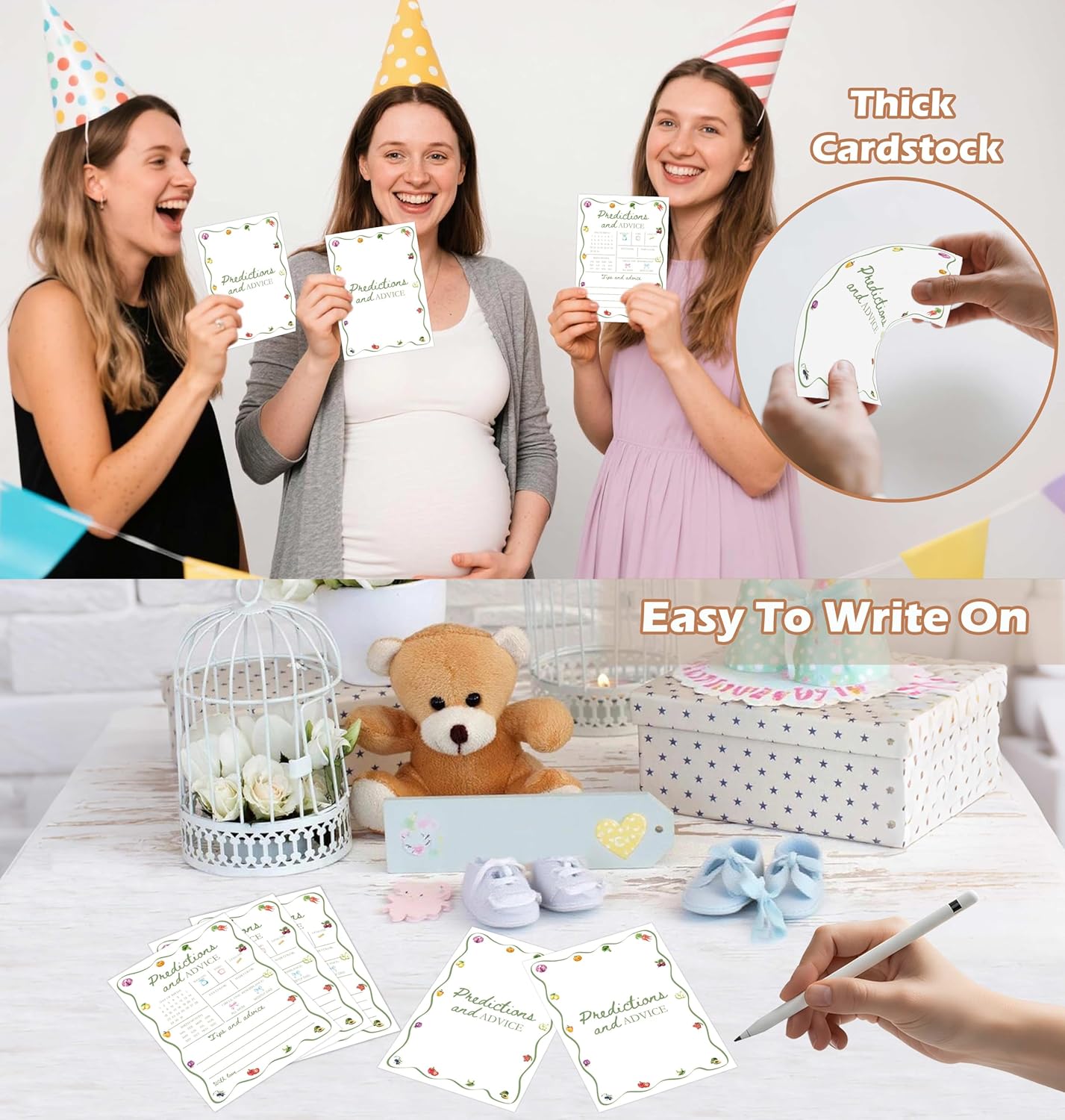 Locally Grown Baby Shower Games, Farmers Market Predictions And Advice Game for 30 Guests with Game Cards, Gender Reveal, Baby Shower Supplies & Decorations (DV38)