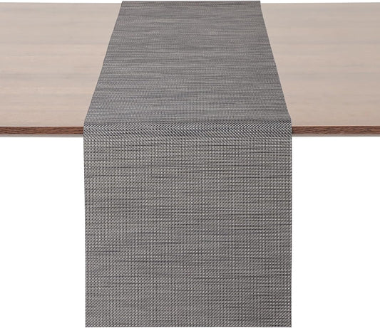 Myir JUN Table Runner, Vinyl Table Runner Indoor 55 Inch Long Arbitrarily Cropped Runner for Table Non-Slip Heatproof for Home Party (Dark Brown, 12 x 55 inch)