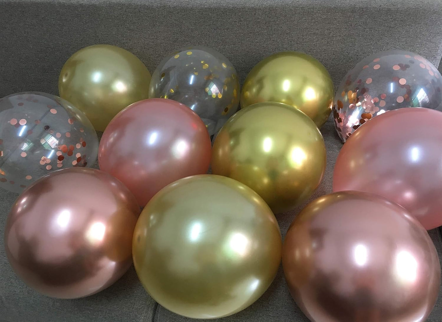 Balloons Gold and Rose Gold - 12inch Assorted Pearlized Metallic Chrome Gold Latex Balloons for Engagement Gender Reveal Wedding Anniversary Birthday Party Decorations 100 pack