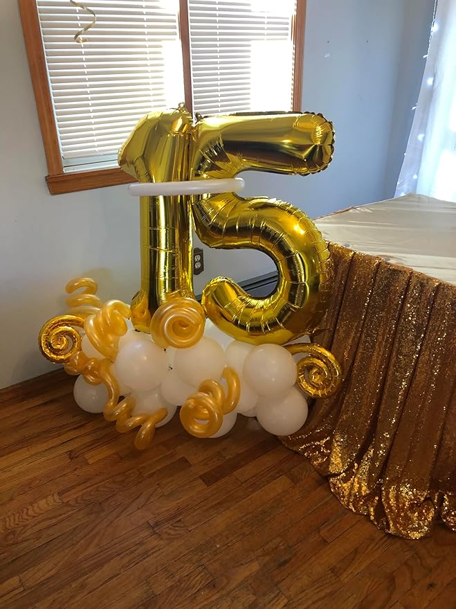 Number Balloons 1, 40 Inch Ballons for Girl Boy 1st 1 11 21 Birthday Decorations Wedding Baby Shower Photo Shoot, Gold One Balloons