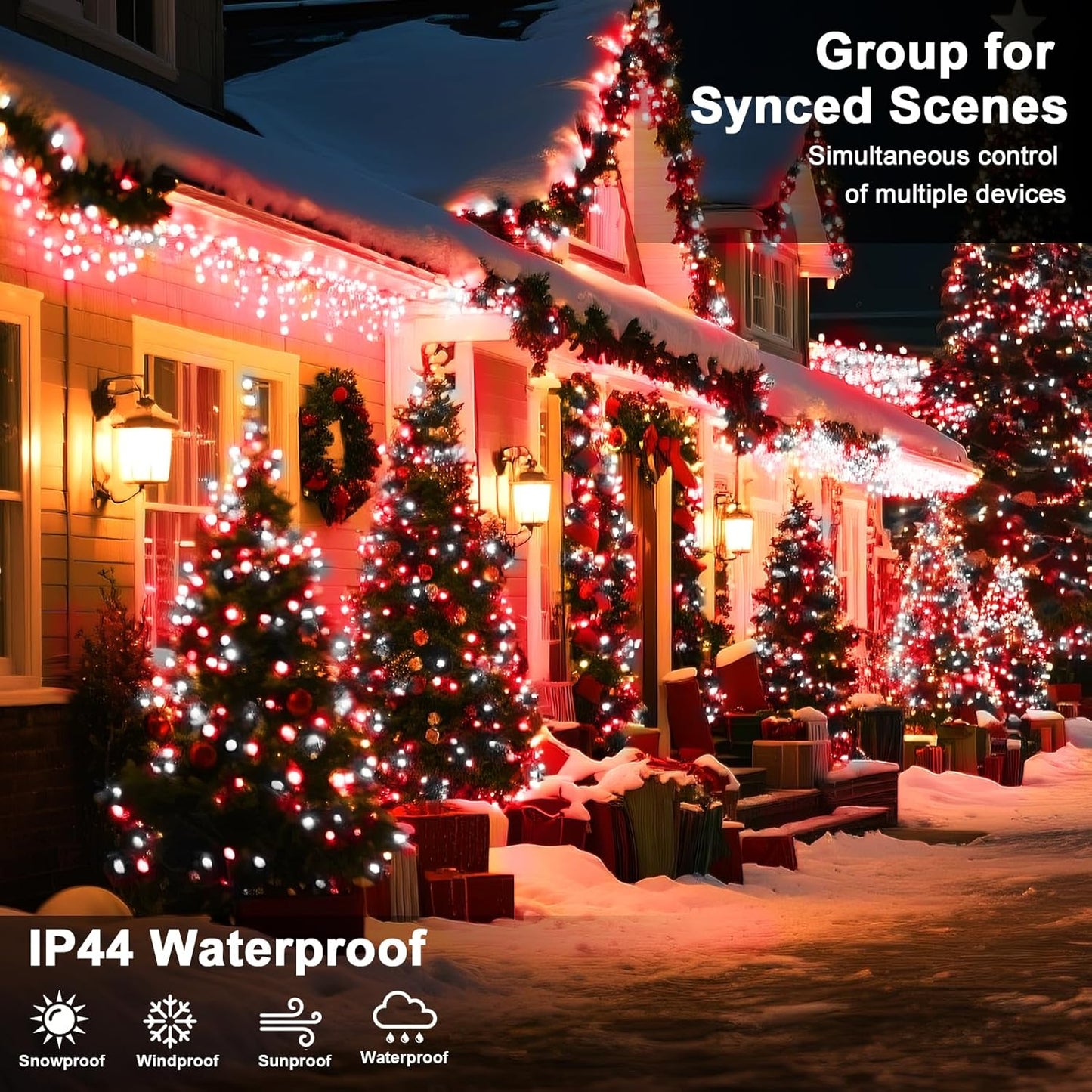 393 FT 1000 LED String Lights Outdoor Indoor, Christams String Lights Waterproof 8 Modes & Timer, Fairy Lights Plug in for Bedroom, Weeding, Patio, Party, Holiday,Christmas Decor (Red+White)