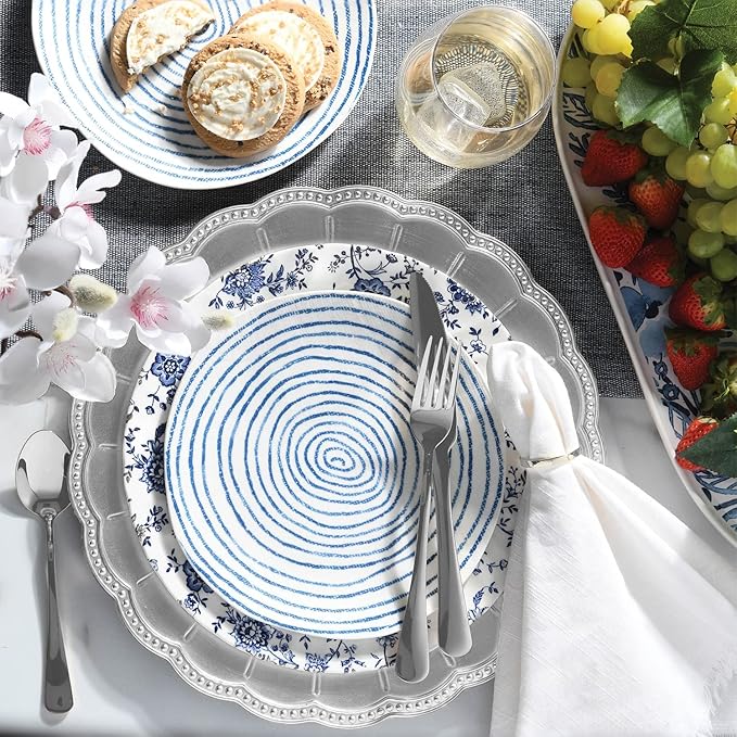 Sunflower Silver Charger Plates, 13” Elegant Chargers, Set of 6, Hand Finished (Finish May Vary) Silver Chargers for Dinner Plates & Bowls, Perfect for Weddings, Parties, Anniversary, Holidays